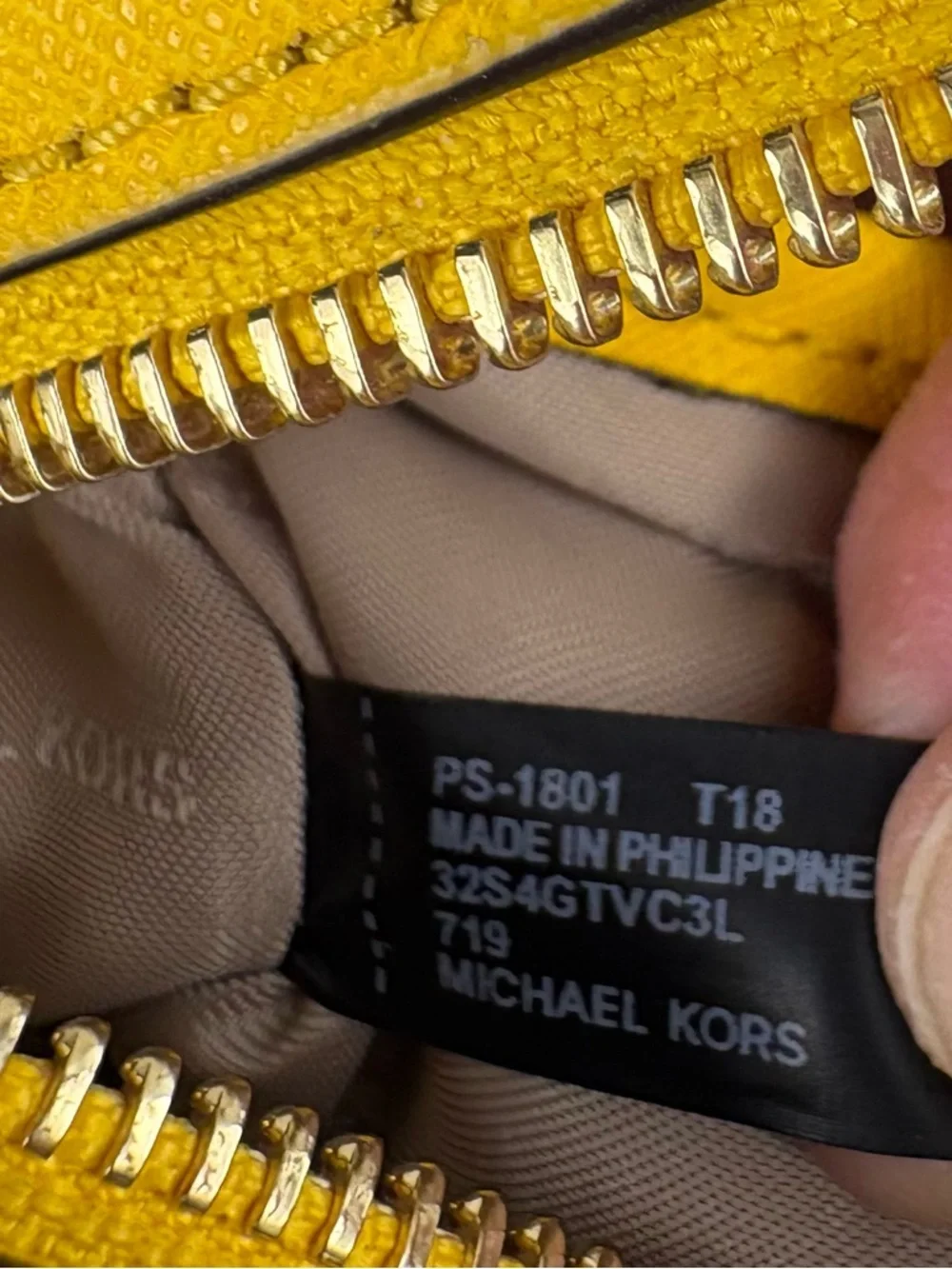 Michael Kors Yellow Jet Set Large Saffiano Leather Crossbody Bag